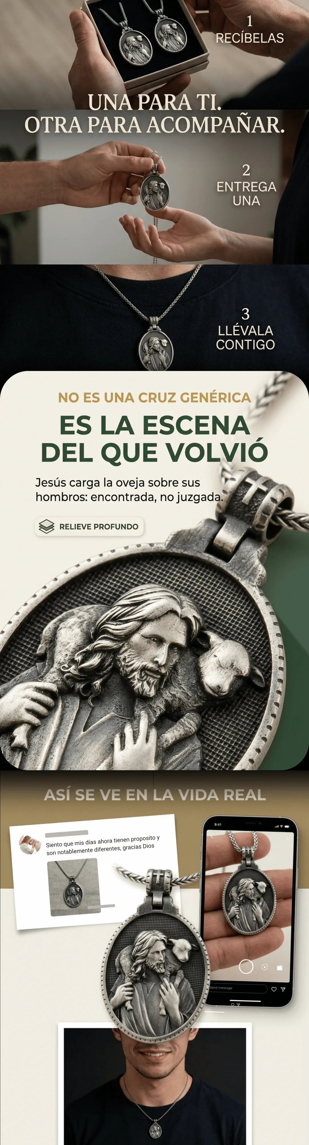 Detalle del relieve, la cruz calada del asa y el borde tallado