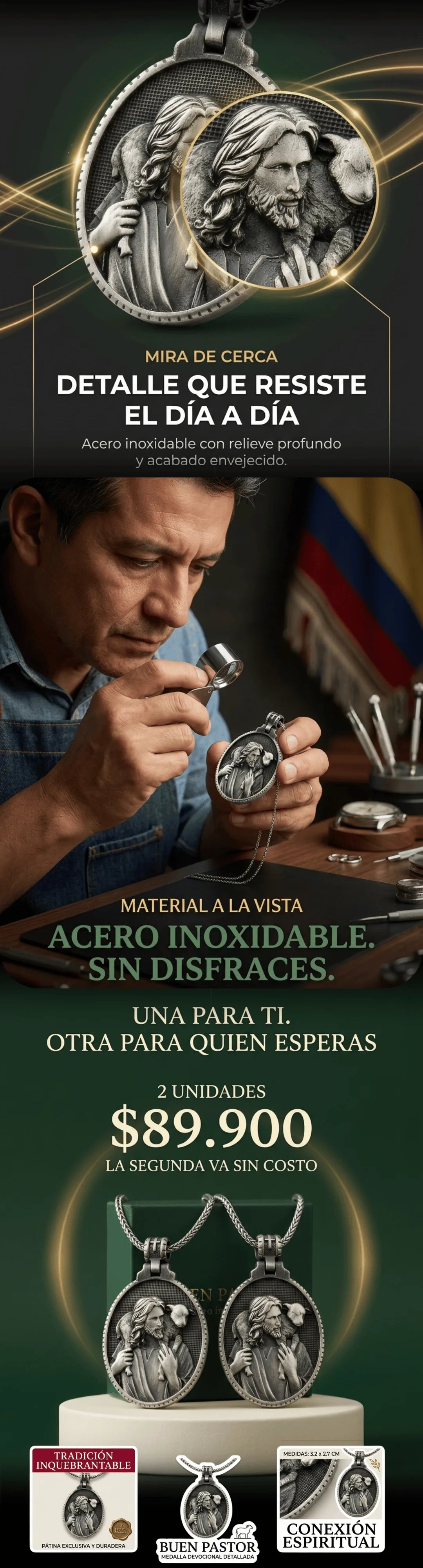 Acero inoxidable: no se oxida ni se pone negro