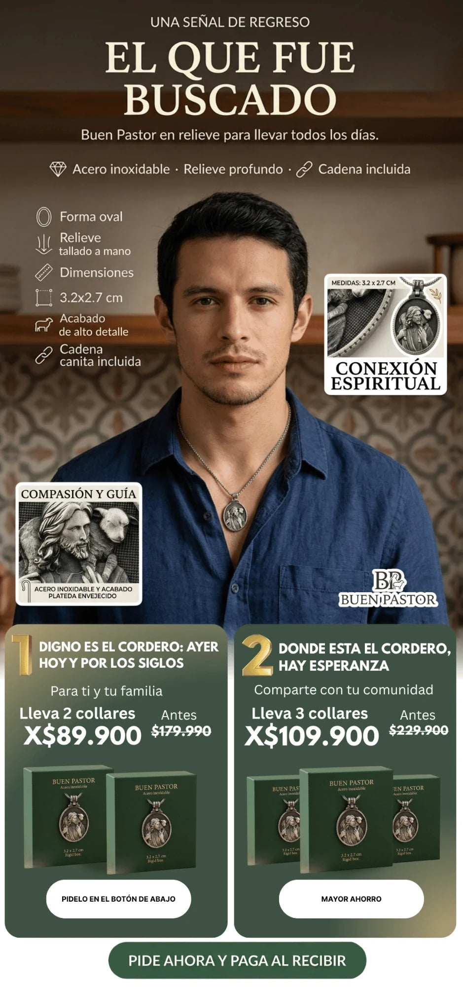 Oferta Buen Pastor: 2 collares por 89.900 o 3 por 109.900