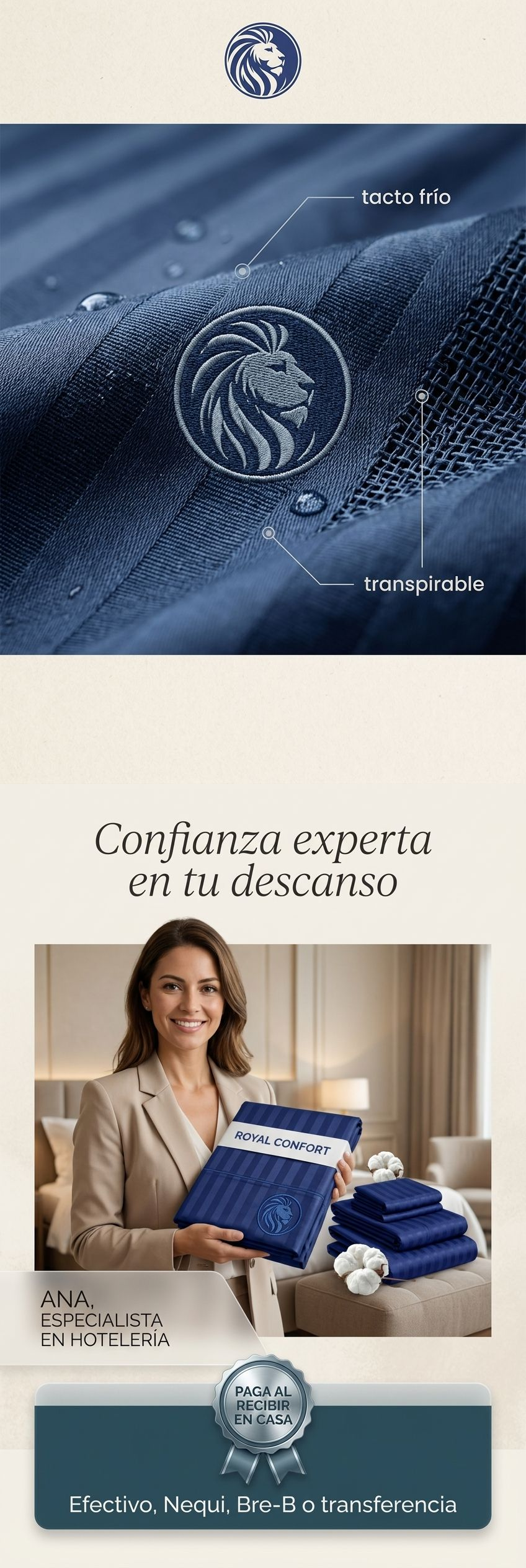 Tecnologia y recomendacion de experto Royal Comfort