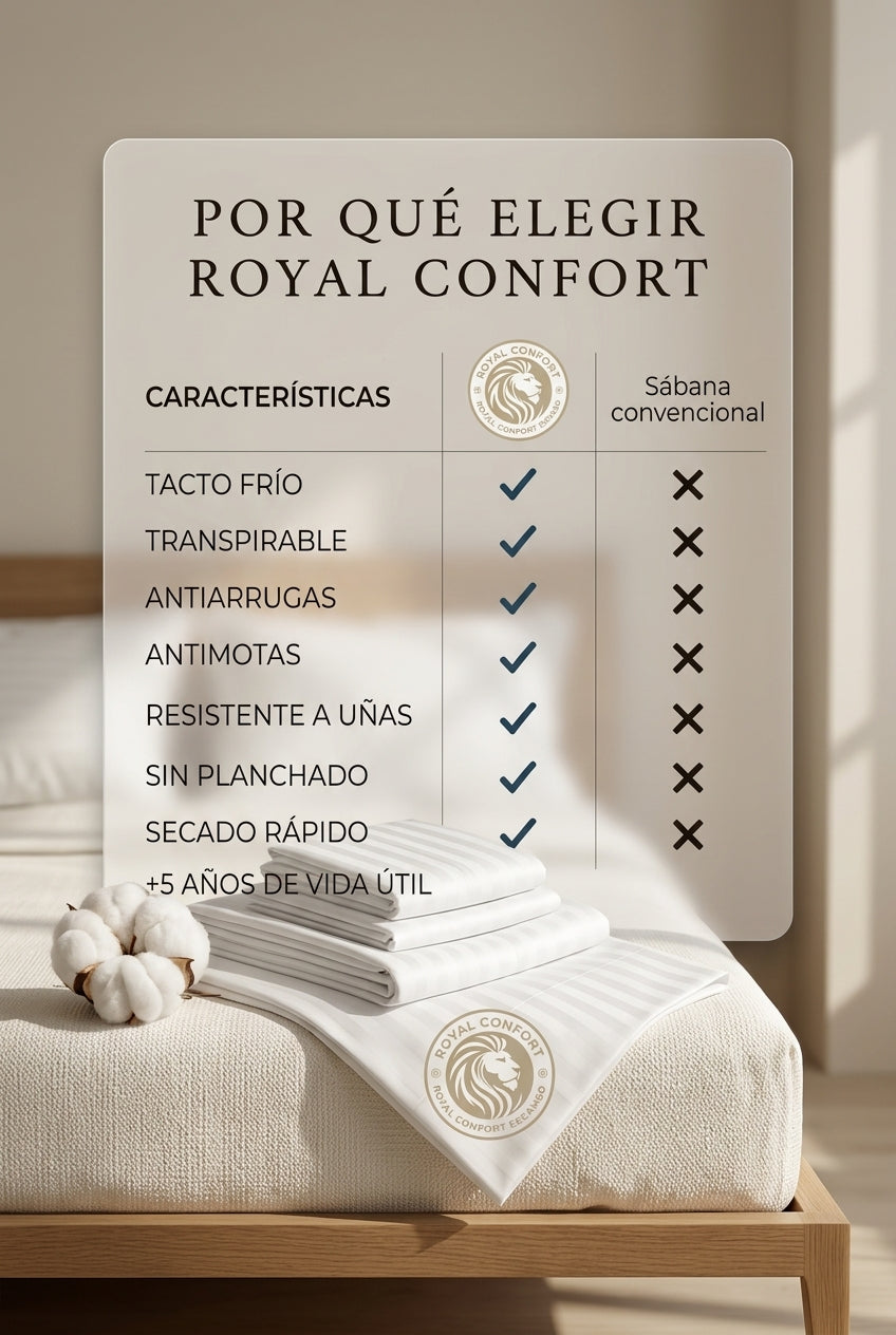 Royal Comfort - Comparativa vs sabanas convencionales